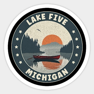 Lake Five Michigan Sunset Sticker